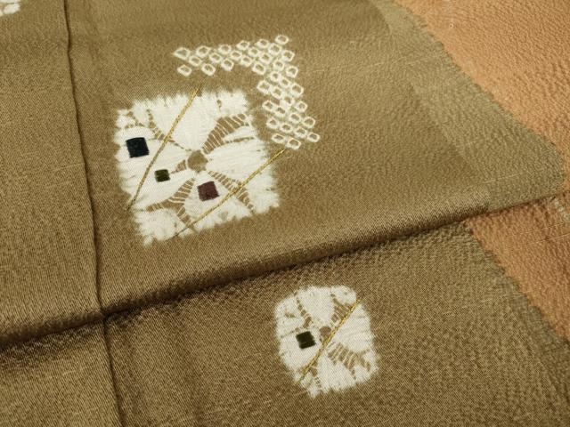 平和屋着物●訪問着　絞り　刺繍　色紙重ね文　金糸　正絹　逸品　AABH5849ck_4
