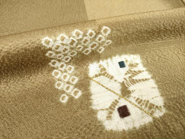 平和屋着物●訪問着　絞り　刺繍　色紙重ね文　金糸　正絹　逸品　AABH5849ck_6