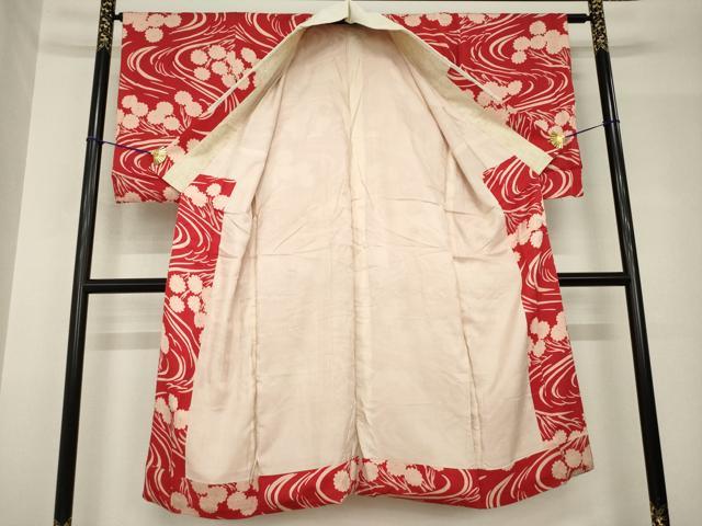 平和屋着物●アンティーク　大正ロマン　長襦袢　袷　流水花文　正絹　逸品　AABH5873ck_2