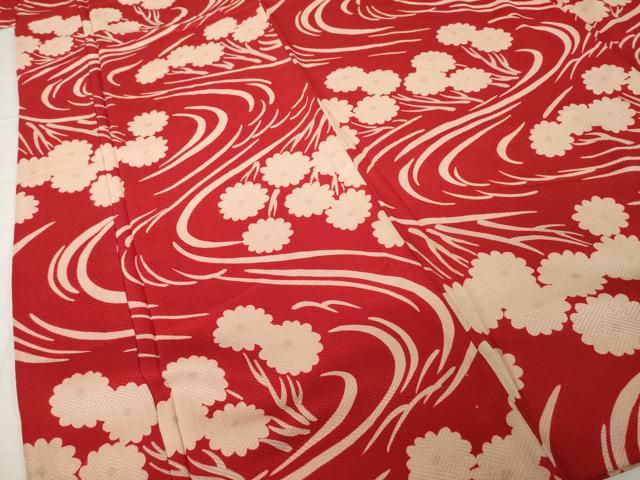 平和屋着物●アンティーク　大正ロマン　長襦袢　袷　流水花文　正絹　逸品　AABH5873ck_3