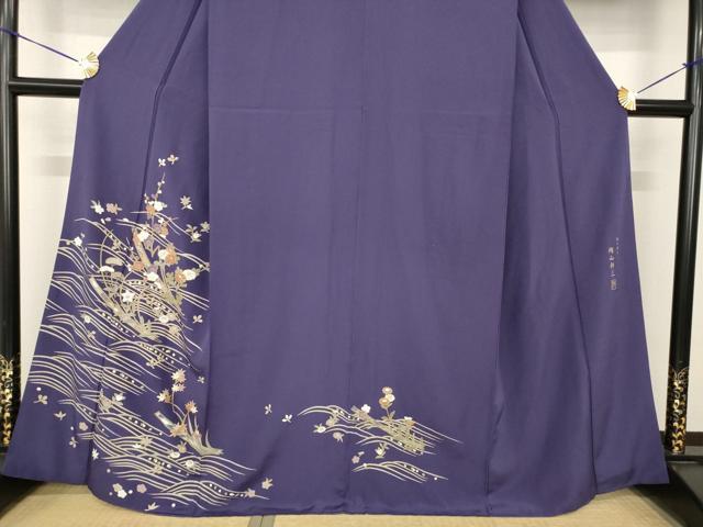 平和屋着物●京友禅　岡山工芸　岡山耕三　訪問着　短冊草花文　正絹　逸品　AABH5897ck_2