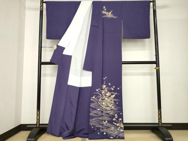 平和屋着物●京友禅　岡山工芸　岡山耕三　訪問着　短冊草花文　正絹　逸品　AABH5897ck_1