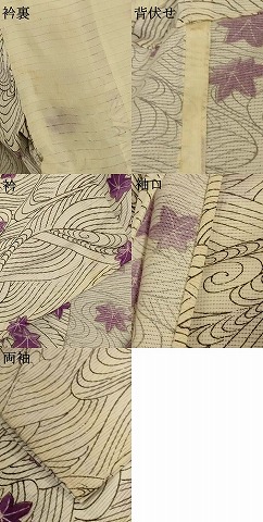 平和屋着物＊夏物　小紋　絽　立波楓文　洗える着物　AABH6433jd_7