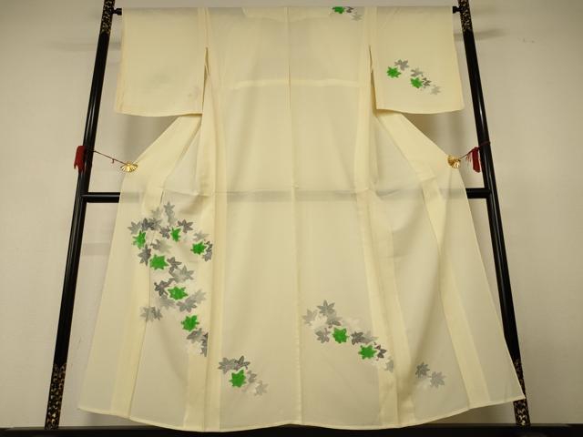 平和屋着物＊夏物　訪問着　絽　楓文　正絹　逸品　AABH6435jd