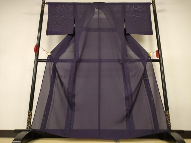 平和屋着物＊夏物　色無地　絽　黒紅色　洗える着物　AABH6537jd