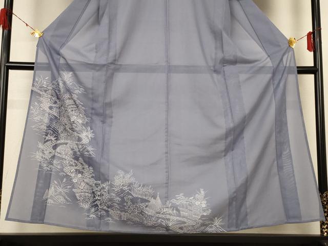 平和屋着物＊夏物　訪問着　絽　風景草花文　暈し染め　洗える着物　AABH6539jd_2