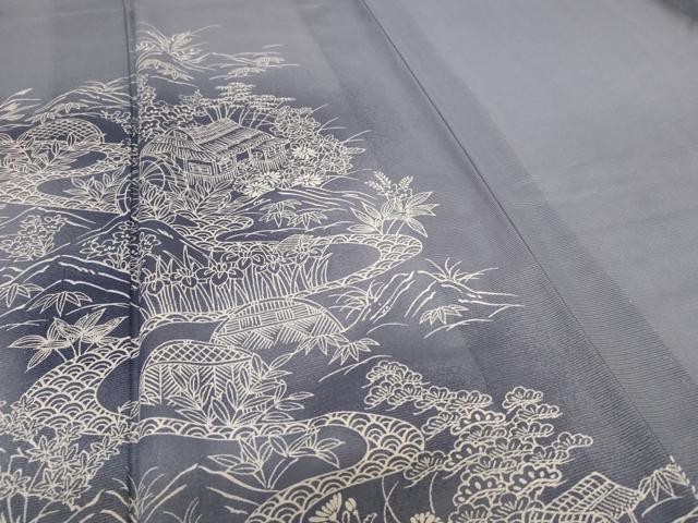 平和屋着物＊夏物　訪問着　絽　風景草花文　暈し染め　洗える着物　AABH6539jd_3