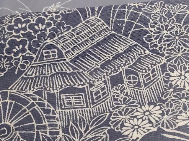 平和屋着物＊夏物　訪問着　絽　風景草花文　暈し染め　洗える着物　AABH6539jd_5