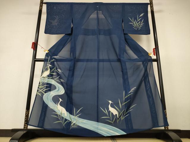 平和屋着物＊夏物　訪問着　絽　白鷺　正絹　逸品　AABH6542jd