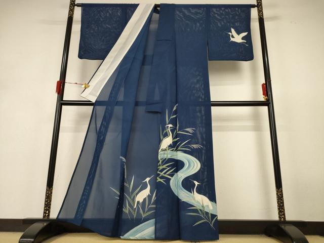 平和屋着物＊夏物　訪問着　絽　白鷺　正絹　逸品　AABH6542jd_1