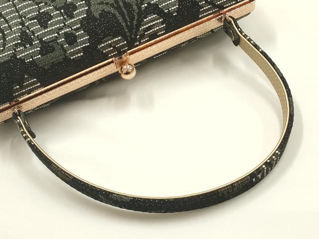 平和屋着物●和装小物　和装バッグ　ハンドバッグ　花柄　更紗　金糸　逸品　AABH6614ay_3