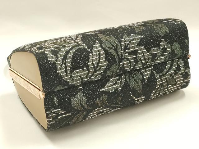 平和屋着物●和装小物　和装バッグ　ハンドバッグ　花柄　更紗　金糸　逸品　AABH6614ay_4