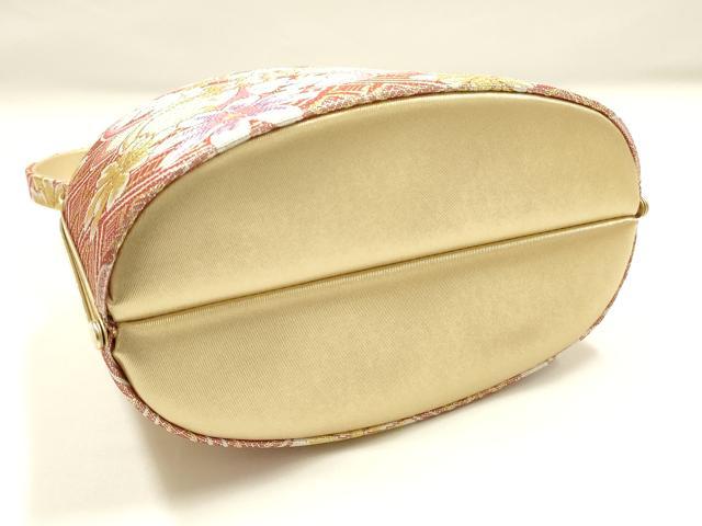 平和屋着物●和装小物　和装バッグ　ハンドバッグ　佐賀錦　花柄　金銀糸　逸品　AABH6616ay_3