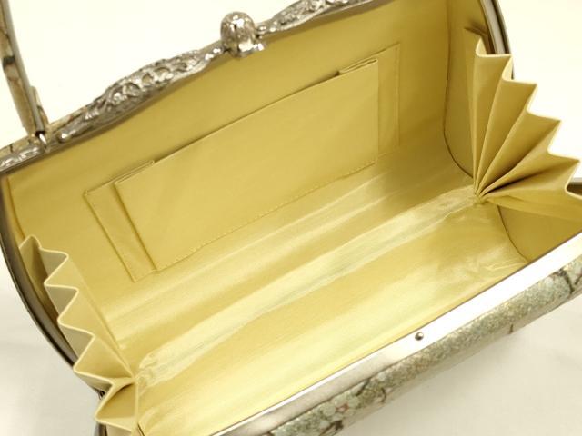 平和屋着物●和装小物　和装バッグ　ハンドバッグ　枝花に休み鳥　鴛鴦　鶯　金糸　逸品　AABH6621ay_6