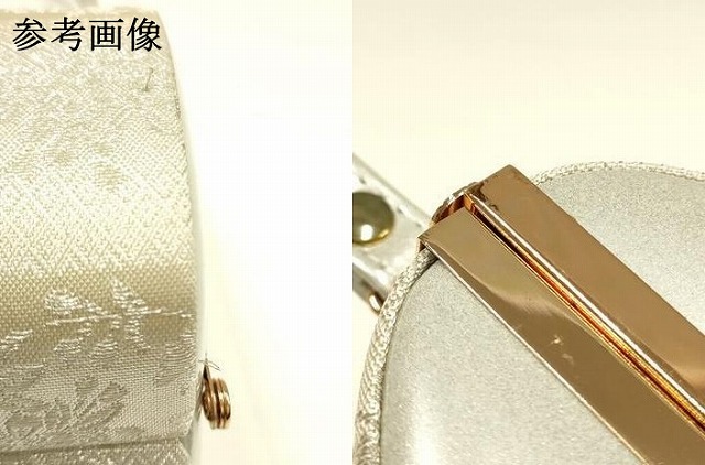平和屋着物●和装小物　和装バッグ　ハンドバッグ　市松　花丸　金銀糸　逸品　AABH6624ay_7