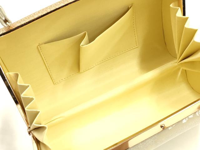 平和屋着物●和装小物　和装バッグ　ハンドバッグ　市松　花丸　金銀糸　逸品　AABH6624ay_6