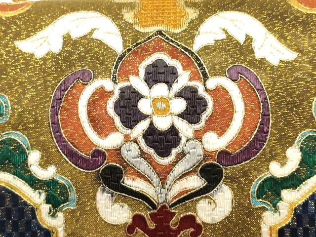 平和屋着物●和装小物　和装バッグ　ハンドバッグ　刺繍　帯地使用　金糸　逸品　AABH6625ay_2