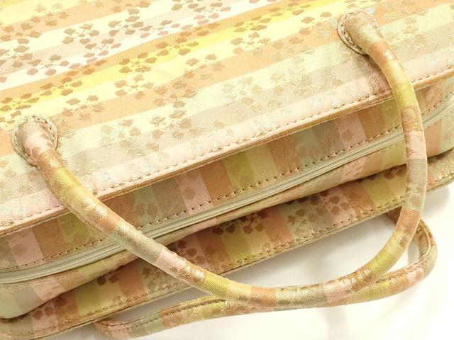 平和屋着物●和装小物　和装バッグ　ハンドバッグ　利休バッグ　梅鉢　金糸　逸品　AABH6627ay_3