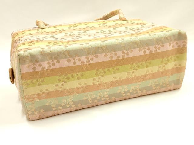 平和屋着物●和装小物　和装バッグ　ハンドバッグ　利休バッグ　梅鉢　金糸　逸品　AABH6627ay_4
