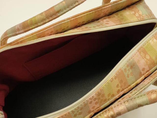 平和屋着物●和装小物　和装バッグ　ハンドバッグ　利休バッグ　梅鉢　金糸　逸品　AABH6627ay_6