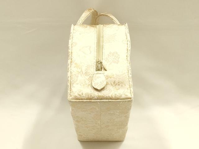 平和屋着物●和装小物　和装バッグ　ハンドバッグ　利休バッグ　更紗花文　金糸　逸品　未使用　AABH6628ay_5