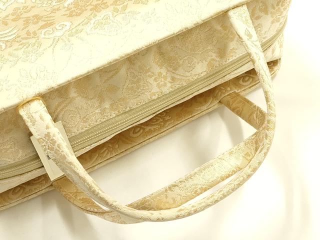 平和屋着物●和装小物　和装バッグ　ハンドバッグ　利休バッグ　更紗花文　金糸　逸品　未使用　AABH6628ay_3
