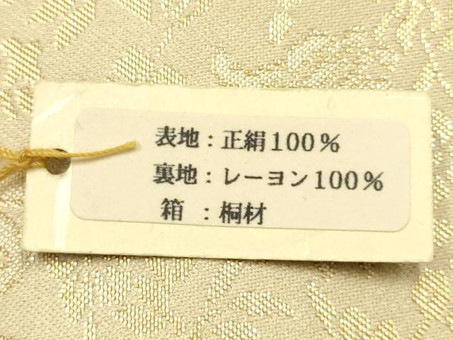 平和屋着物●和装小物　和装バッグ　ハンドバッグ　利休バッグ　更紗花文　金糸　逸品　未使用　AABH6628ay_7