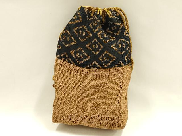 平和屋着物●古代原始布　科布　和装小物　しな布　小物袋　逸品　AABH6640ay_1