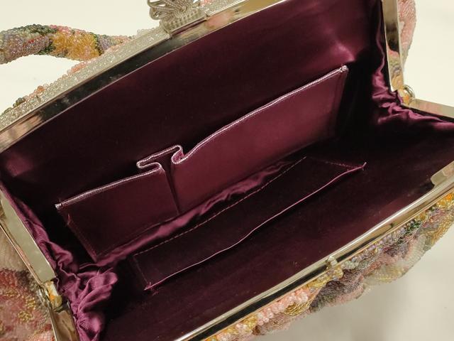 平和屋着物●和装小物　和装バッグ　ハンドバッグ　ビーズバッグ　花柄　逸品　AABH6652ay_6
