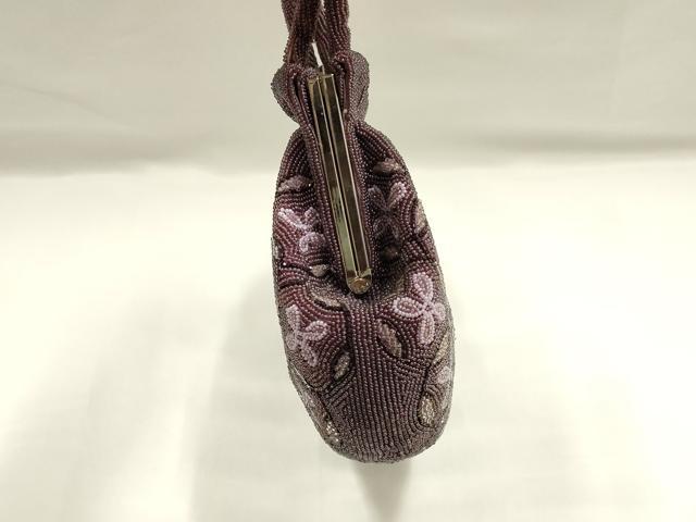 平和屋着物●和装小物　和装バッグ　ハンドバッグ　ビーズバッグ　花七宝　逸品　AABH6656ay_4