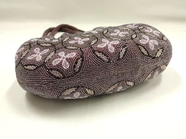 平和屋着物●和装小物　和装バッグ　ハンドバッグ　ビーズバッグ　花七宝　逸品　AABH6656ay_3