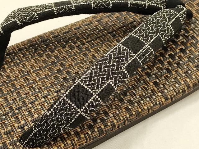 平和屋着物●男性　和装小物　雪駄・巾着セット　網代　牛皮底　逸品　未使用　AABH6698ay_2