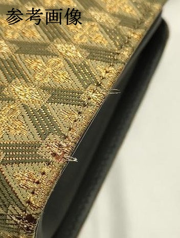 平和屋着物●和装小物　和装バッグ　ハンドバッグ　天井花文　暈し染め　金糸　逸品　AABH6740ay_7