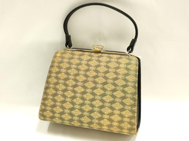 平和屋着物●和装小物　和装バッグ　ハンドバッグ　天井花文　暈し染め　金糸　逸品　AABH6740ay