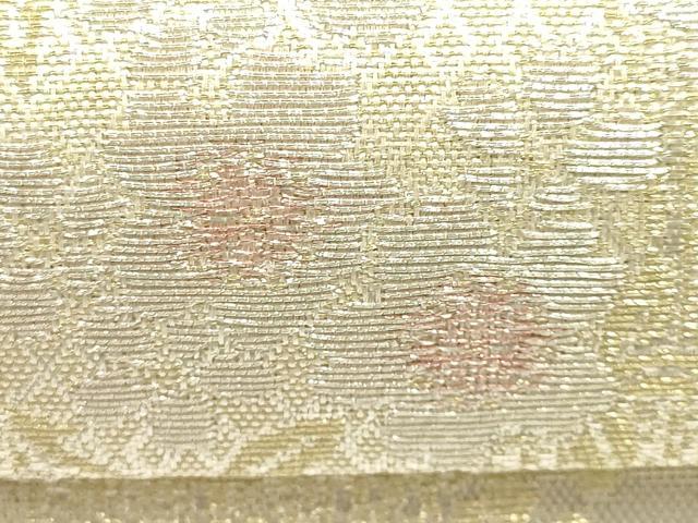 平和屋着物●和装小物　和装バッグ　ハンドバッグ　道長花文　金銀糸　帯地使用　逸品　AABH6742ay_2