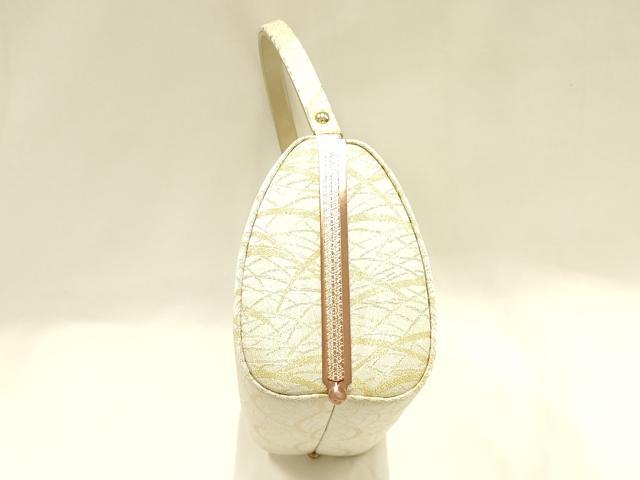 平和屋着物●和装小物　和装バッグ　ハンドバッグ　芝　金糸　逸品　AABH6744ay_5