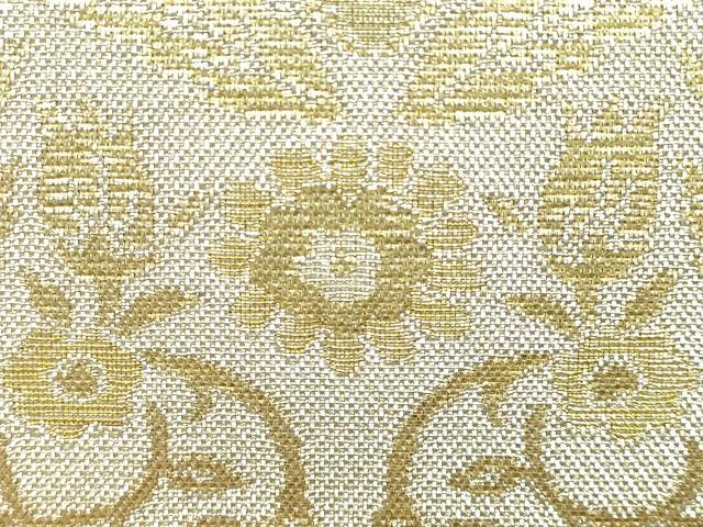 平和屋着物●和装小物　和装バッグ　ハンドバッグ　草花文　金銀糸　帯地使用　逸品　AABH6745ay_3