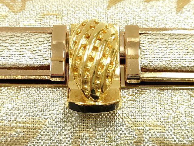 平和屋着物●和装小物　和装バッグ　ハンドバッグ　草花文　金銀糸　帯地使用　逸品　AABH6745ay_2