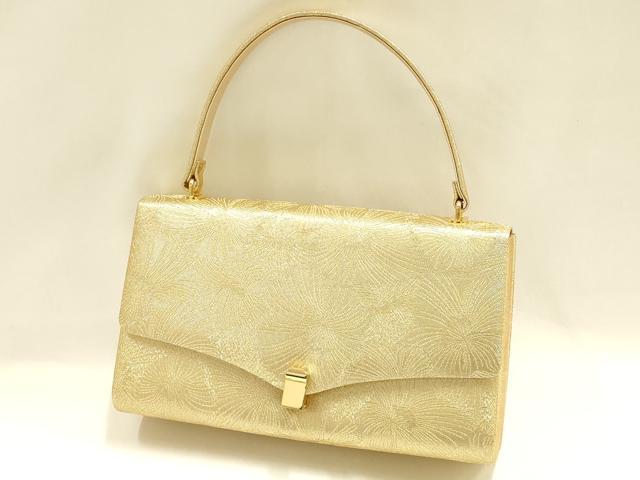 平和屋着物●和装小物　和装バッグ　ハンドバッグ　花尽くし　金糸　逸品　AABH6746ay