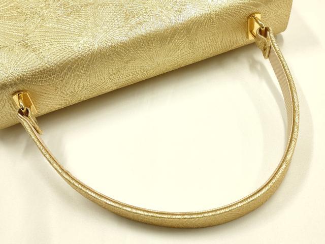 平和屋着物●和装小物　和装バッグ　ハンドバッグ　花尽くし　金糸　逸品　AABH6746ay_3