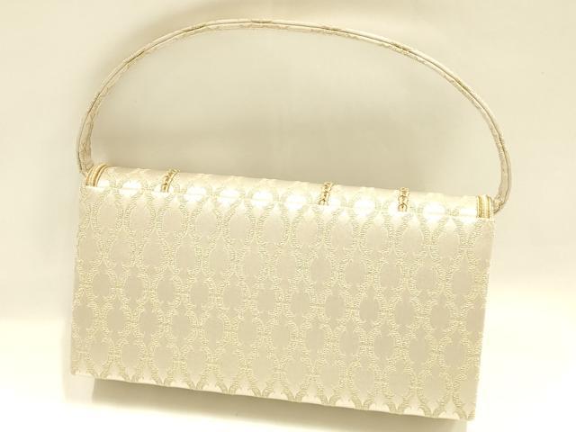 平和屋着物●和装小物　和装バッグ　神田胡蝶　ハンドバッグ　クラッチバッグ　立涌文様　金糸　マグネット式　逸品　AABH6756ay_1