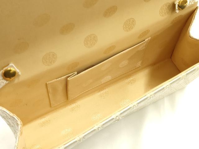 平和屋着物●和装小物　和装バッグ　神田胡蝶　ハンドバッグ　クラッチバッグ　立涌文様　金糸　マグネット式　逸品　AABH6756ay_6