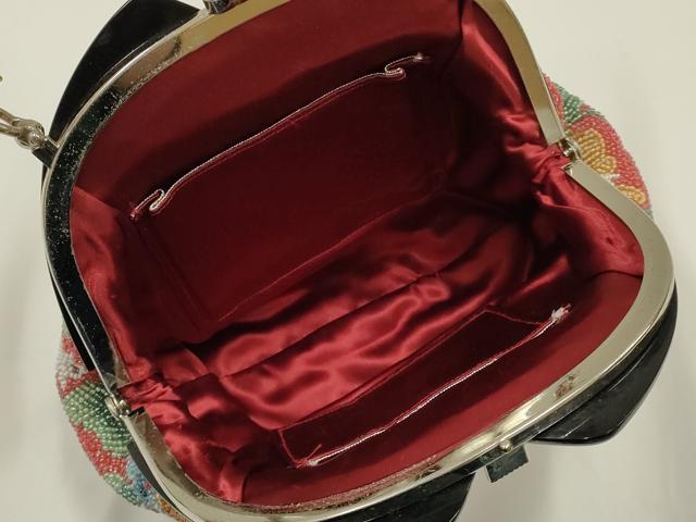 平和屋着物●和装小物　和装バッグ　ハンドバッグ　ビーズバッグ　花柄　逸品　AABH6757ay_6