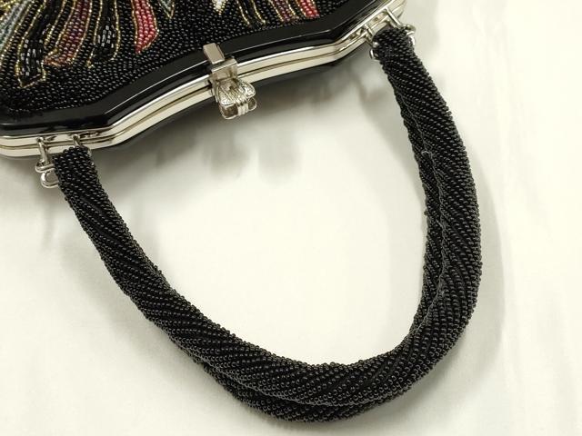 平和屋着物●和装小物　和装バッグ　ハンドバッグ　ビーズバッグ　更紗花文　逸品　AABH6759ay_3