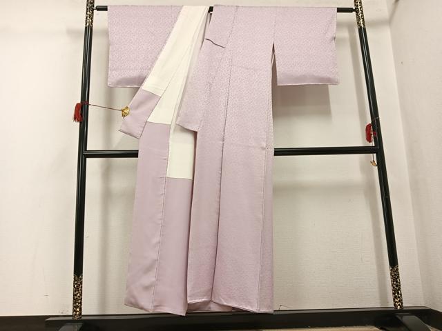 平和屋着物●上質な色無地　紋意匠　枯野色　正絹　逸品　AABH6891ph_2