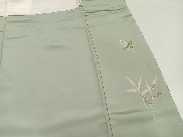 平和屋着物●創業460年・千總　訪問着　友禅　駒刺繍　流水草花文　暈し染め　金彩　正絹　逸品　AABH6894ph_6