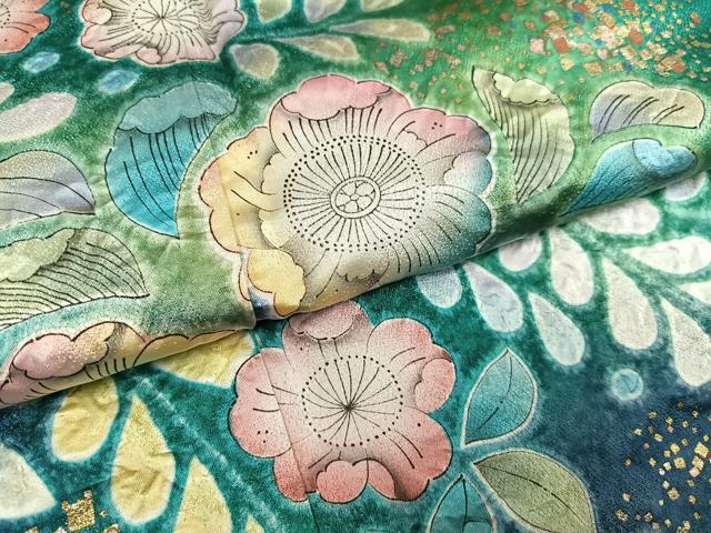 平和屋着物●豪華振袖　作家物　泰常　辻が花　絞り　暈し染め　銀通し地　正絹　逸品　AABH6896ph_4