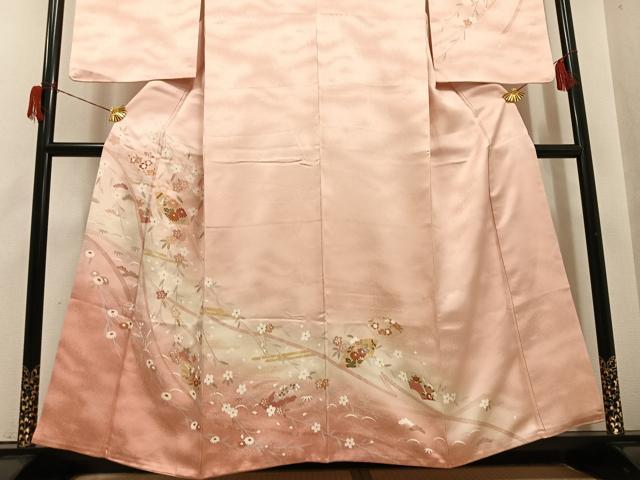 平和屋着物●訪問着　地紙花文　暈し染め　金彩　正絹　逸品　AABH6910ph_2