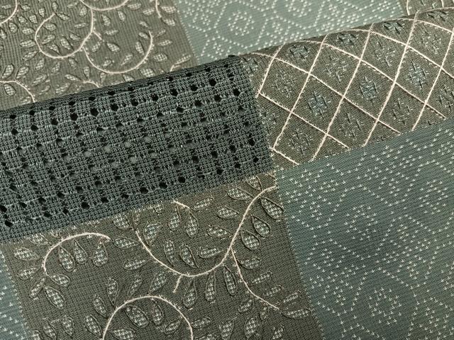 平和屋着物●本場大島紬　中国三大刺繍　汕頭刺繍　スワトウ刺繍　カタス7マルキ　市松吉祥文　正絹　逸品　未使用　AABH6923ph_5