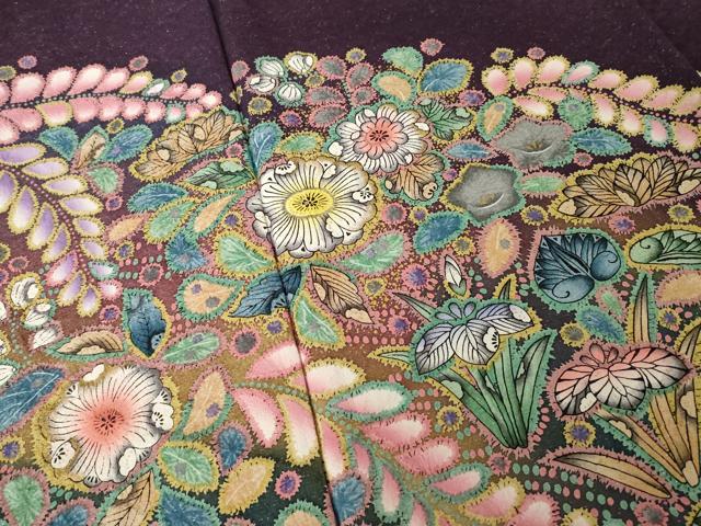 平和屋着物●豪華振袖　辻が花　舞花文　銀通し地　正絹　逸品　AABH7009ck_3